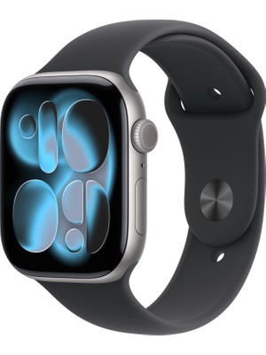 Apple Watch Series 11 Gps + Cellular, 42 mm uzay grisi Alüminyum kasa ve Siyah Spor kordon - S/m