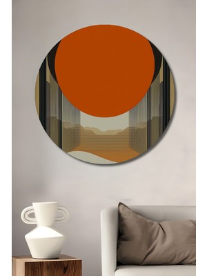 Minimalist Geometrik Dağ Manzarası Dekoratif Ahşap Dekoratif Ev/işyeri/ofis Yuvarlak Tablo