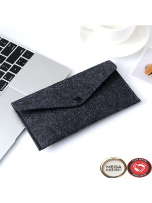 Şık Küçük Keçe Çanta Çıtçıtlı Düğmeli