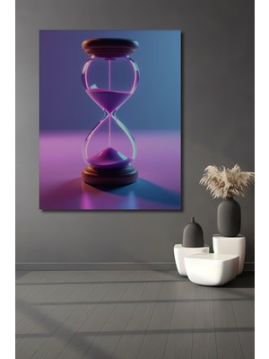 Neon Işıltılı Kum Saati Dekoratif Ahşap Ev/işyeri/ofis Kare Tablo