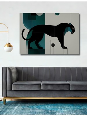 Geometrik Panter Modern Sanat Dekoratif Ahşap Ev/işyeri/ofis Kare Tablo