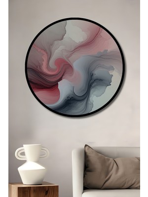 Çerçeve Görünümlü Pembe Gri Dansı Soyut Sanat Dekoratif Ahşap Ev/işyeri/ofis Yuvarlak Tablo