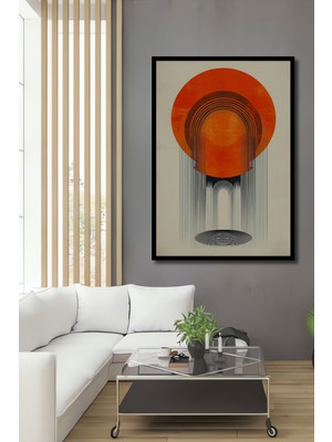 Çerçeve Görünümlü Turuncu Küreler Soyut Modern Sanat Dekoratif Ahşap Ev/işyeri/ofis Kare Tablo