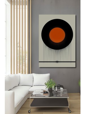 Turuncu Küre Soyut Sanat Dekoratif Ahşap Görünümlü Ev/işyeri/ofis Kare Tablo