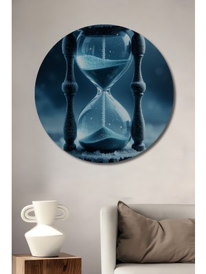 Buzlu Kum Saati Zamanı Durduran Güzellik Dekoratif Ahşap Ev/işyeri/ofis Yuvarlak Tablo