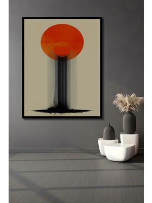 Çerçeve Görünümlü Güneşin Dansı Soyut Modern Sanat Dekoratif Ahşap Ev/işyeri/ofis Kare Tablo