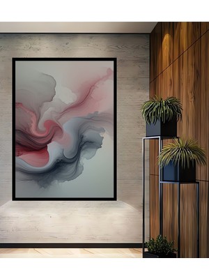 Çerçeve Görünümlü Pembe Gri Dansı Soyut Sanat Dekoratif Ahşap Ev/işyeri/ofis Kare Tablo