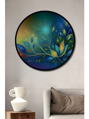 Çerçeve Görünümlü Işıltılı Yapraklar Modern Sanat Dekoratif Ahşap Ev/işyeri/ofis Yuvarlak Tablo