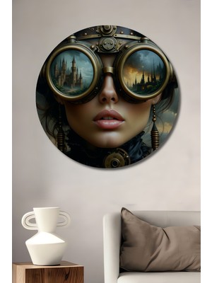 Steampunk Kraliçe Şehir Manzarası Yağlı Boya Görünümlü Dekoratif Ahşap Ev/işyeri/ofis Tablo