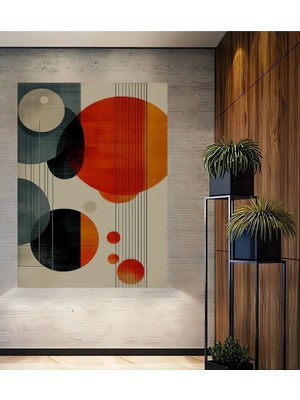 Modern Geometrik Daireler Yağlı Boya Görünümlü Dekoratif Ahşap Ev/işyeri/ofis Kare Tablo