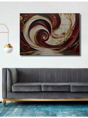 Altın Dokunuşlu Modern Sanat Girdabı Dekoratif Ahşap Ev/işyeri/ofis Kare Tablo