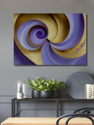 Altın Mor Spiral Modern Sanat Dekoratif Ahşap Dekoratif Ev/işyeri/ofis Kare Tablo