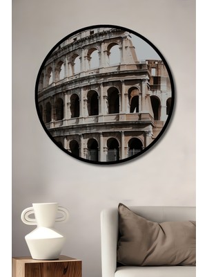 Çerçeve Görünümlü Antik Roma Kolezyum Modern Sanat Dekoratif Ahşap Ev/işyeri/ofis Yuvarlak Tablo