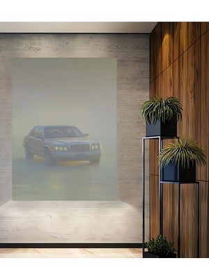 Retro Mercedes Yağlı Boya Görünümlü Dekoratif Ahşap Ev/işyeri/ofis Kare Tablo
