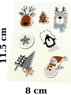 Yılbaşı Sticker Seti – Kardan Adam, Geyik, Çam Ağacı ve Noel Temalı Etiketler