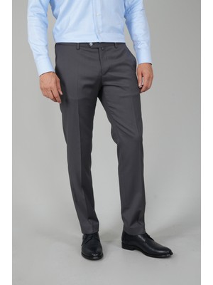 Bisse Gri Yün Dokuma Erkek Klasik Pantolon PPNK25YNOS001_D55