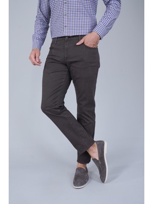 Bisse Kahve Gabardin Pamuklu 5 Cepli Spor Pantolon PNS24K24004_D11