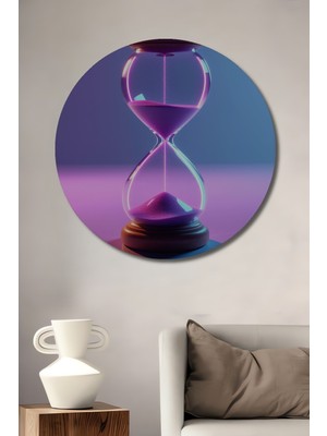 Neon Işıltılı Kum Saati Dekoratif Ahşap Ev/işyeri/ofis Yuvarlak Tablo