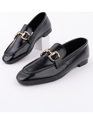 Muggo Stride Metal Tokalı Kadın Günlük Loafer Ayakkabı