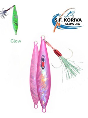 Koriva Slow Jig 60GR - Glow - Akya Sinarit Lahos Trança Antenli Mercan Gibi Balık Avları Için Jig