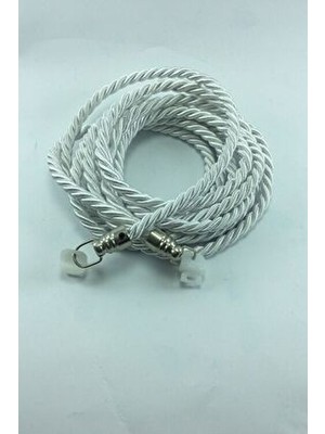 Halis Ticaret Kruvaze Perde Tutucu Halat Kordon 300 cm Metal Uçlu Ekru Renkli