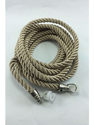 Halis Ticaret Kruvaze Perde Tutucu Halat Kordon 300CM Metal Uçlu Kahverengi Desenli