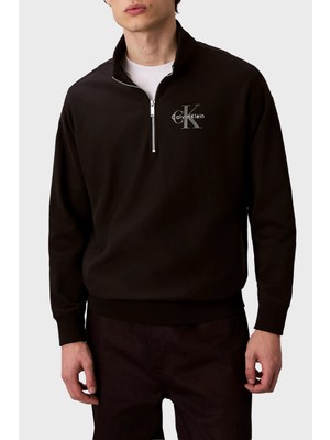 Calvin Klein Pamuklu Regular Fit Yarım Fermuarlı Dik Yaka Sweat LV04RD236GUB1 Erkek Sweat LV04RD236G Ub1