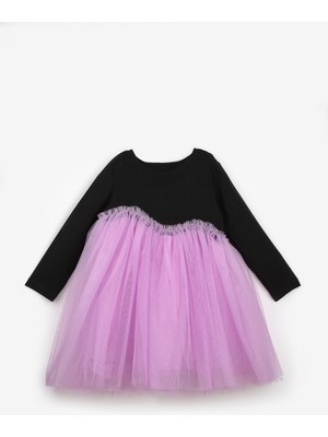 Le Mabelle Lila  Asimetrik Tül Etekli Kız Çocuk Elbise - Rebeca