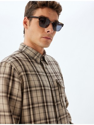 Koton Oduncu Gömleği Uzun Kollu Cep Detaylı Viskon Karışımlı