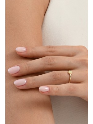 925 Ayar Gümüş Altın Yaldızlı Minimalist Plaka Yüzük