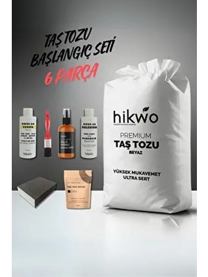 Hikwo Taş Tozu Başlangıç Seti 10 kg Taş Tozu Hobi Harcı ve Set