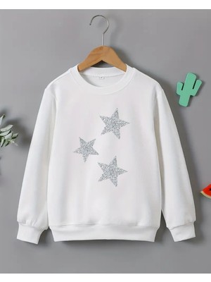 Kız Çocukları Için Yıldız Baskılı Uzun Kollu T-Shirt