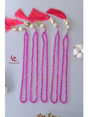 Hediyelik Mevlitlik Kristal Tesbih 99'lu Lale Imameli 5 Adet