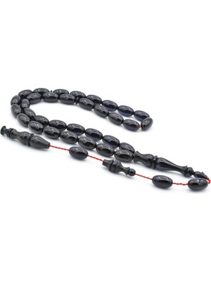 Lale Model Imameli Arpa Kesim Lacivert Sıkma Kehribar Tesbih