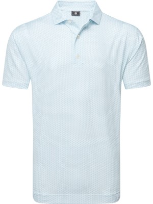 Footjoy Houndstooth Geo Lisle Erkek Golf T-Shirt 34007 Beyaz
