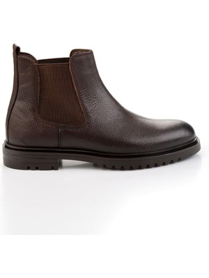 Kahve Hakiki Deri Erkek Bot & Bootie E02593411640