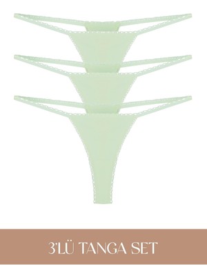 Cotvie Mint Pamuklu Tanga 3'lü Set külot