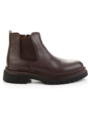 Kahve Hakiki Deri Erkek Bot & Bootie E02811424240