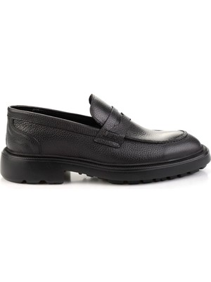 Siyah Hakiki Deri Erkek Loafer Ayakkabı E01054200440