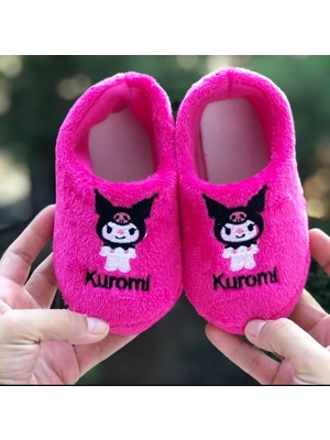 Kız Çocuk Panduf Kuromi  Figürlü  Anaokulu Ev Kreş Ayakkabısı