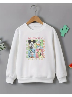 Çocuklar Için Mickey Mouse Baskılı Uzun Kollu T-Shirt