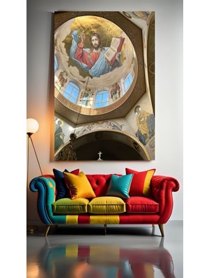 Özkacar Group Isa Tavan Motifi Ev Duvar Salon Güzellik Salonu Ofis Dükkan Dekarasyon Kanvas Tablo