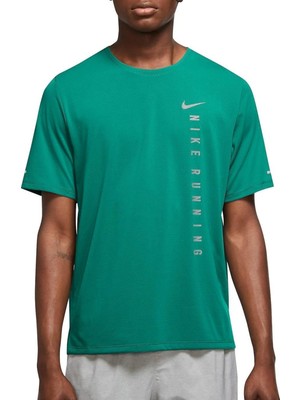 M Nk Rn Dvn Miler Ss Hybrid Erkek Yeşil Koşu Tişört DQ1838-370