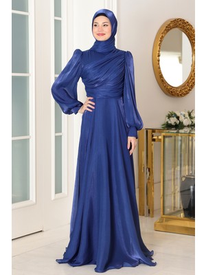 Omuz Detaylı Bahar Tesettür Büyük Abiye