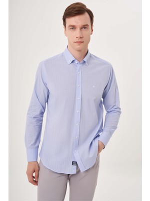 Bisse Regular Fit Açık Mavi Spor Erkek Uzun Kollu Gömlek GM23Y231113_D33