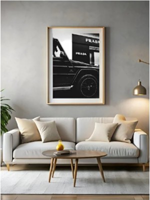 (Çerçevesiz) Siyah Beyaz Lüks Poster Moda Posteri, Ev Dekorasyonu, Oturma Odası Dekoru