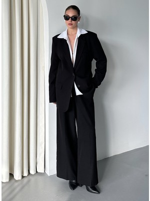 Siyah Cintia Ceket Pantolon Takım
