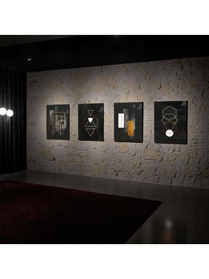 Cozy Co:temperli Cam Dörtlü Set Tablo, Tablo, Dörtlü Tablo, Uv Baskı, Cam Tablo, 4’lü Set, CDT001