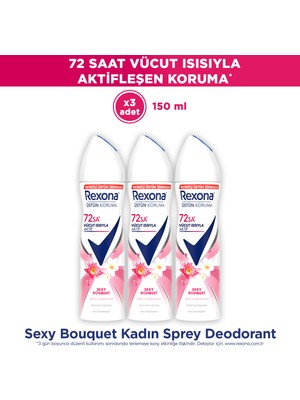 Rexona Üstün Koruma Kadın Sprey Deodorant Sexy Bouquet 150 ml x3