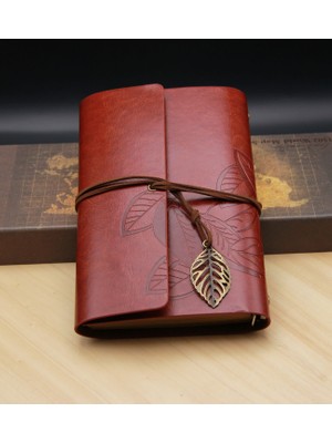 Hediye Biziz Deri Hatıra - Anı Defteri Taba - Kahverengi